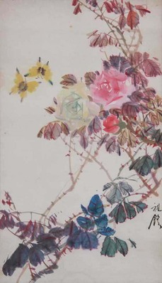 周祖铭《花卉》立轴