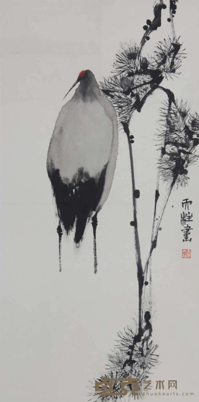 秦天柱《花鸟》立轴 100×50cm