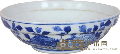 清 青花龙穿花碗 径:20cm
