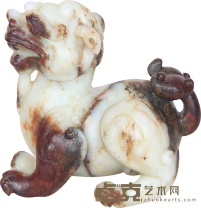 明 和田白玉瑞兽 12.5×12.5 cm