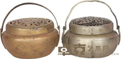 清 铜手炉2个 径：14—15 cm