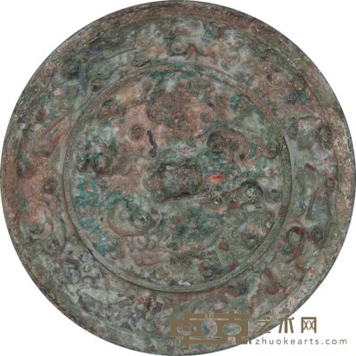 海兽葡萄铜镜 径：16.1 cm