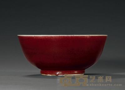 清康熙 郎窑红釉大碗 直径27.8cm