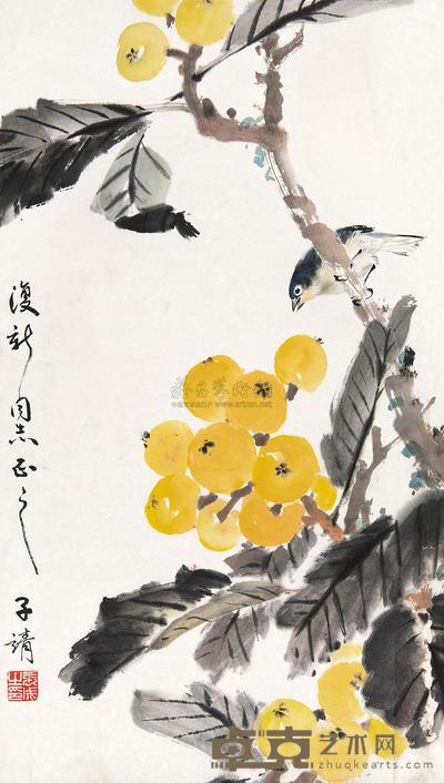 张守成 琵琶小鸟 镜片 51×29cm