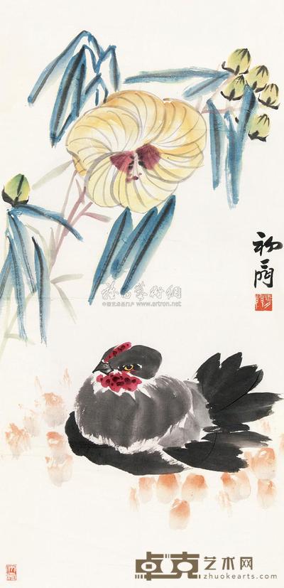 来楚生 大吉图 镜片 69×33cm