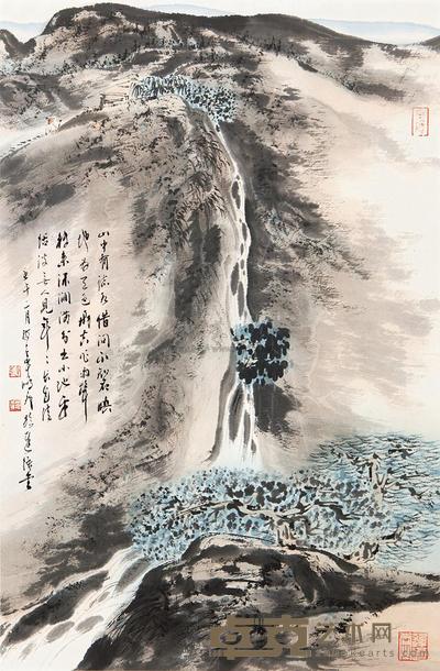 车鹏飞 策杖访友 镜框 70×46cm