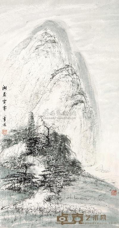 常进 湖岸雪霁 立轴 89×46cm