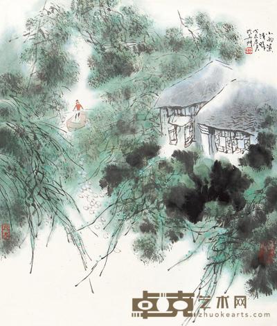 孙君良 山水人家 镜片 53×45cm