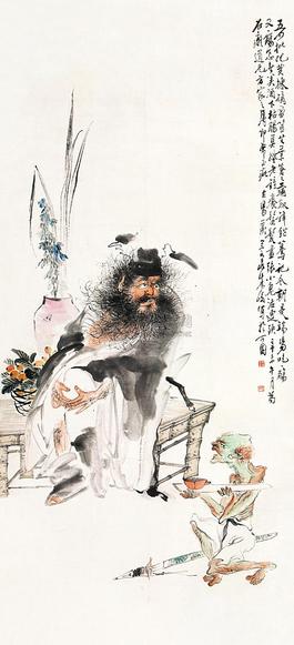 朱峻 钟馗 立轴