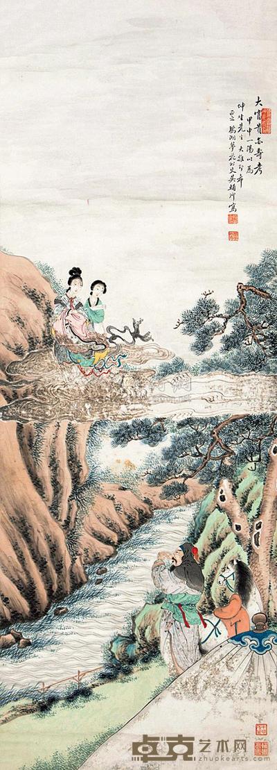 吴辅卿 富贵寿考 立轴 100×35cm