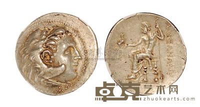 古希腊小亚细亚亚力山大三世4德拉克马银币一枚 