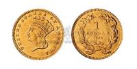 1865年美国金币壹圆一枚