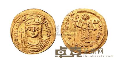 公元582年至602年东罗马拜占庭金币一枚 重4.38g