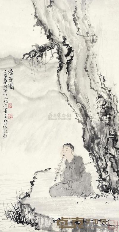 林海锺 2005年作 清音图 镜心 71×36cm