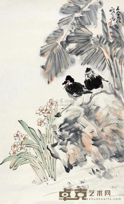 李文亮 花鸟 镜心 97×45cm