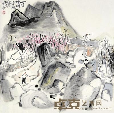 崔海 2006年作 山水 镜心 68×68cm