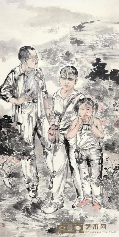 李晓柱 人物 镜心 136×68cm