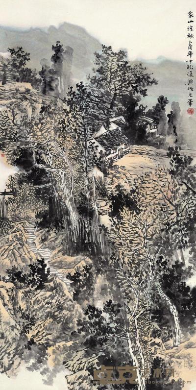 张复兴 2005年作 山水 镜心 136×68cm