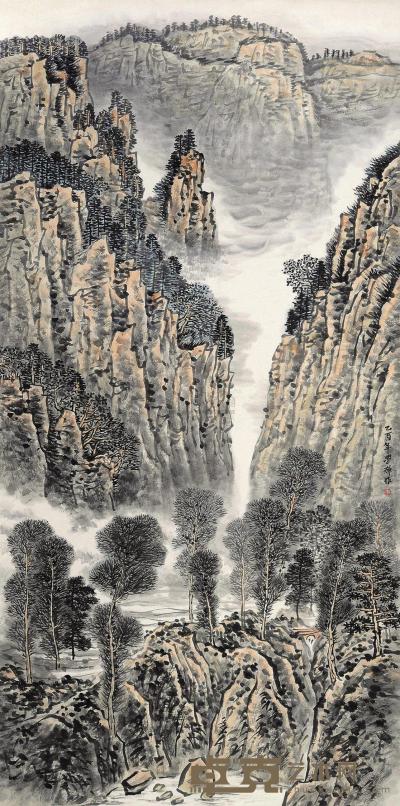 王学辉 2005年作 山水 镜心 136×68cm