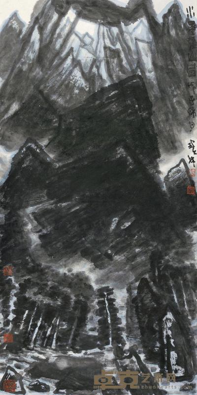 李宝林 2008年作 水墨江山图 镜心 137×69cm
