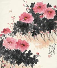 张辛稼 1955年作 花卉 立轴