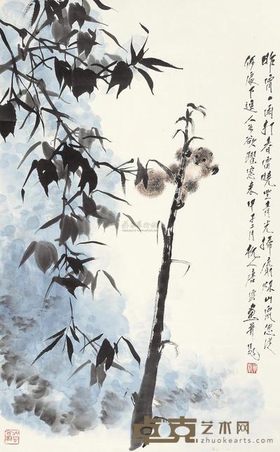 唐云 1984年作 节节高升 立轴 96×59cm