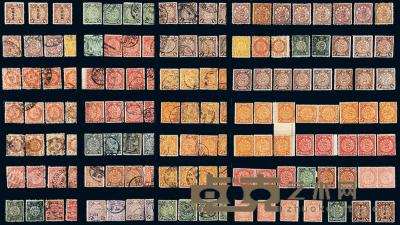 ★○ 1901-1910年日本版、伦敦版蟠龙及加盖邮票一组三百二十枚 