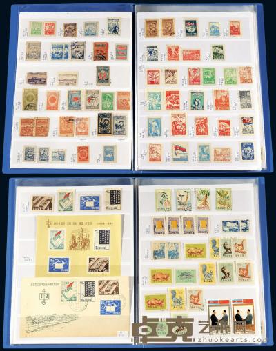 COL 1895-1978年韩国、朝鲜邮票收藏集一册七百九十余枚 