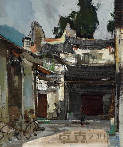 丁一林 2008年作 古戏台 71×60cm