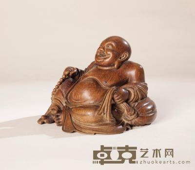 清中期 竹雕弥勒佛 高8cm