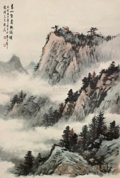 黄君璧 1958年作 山水 立轴 87×58cm