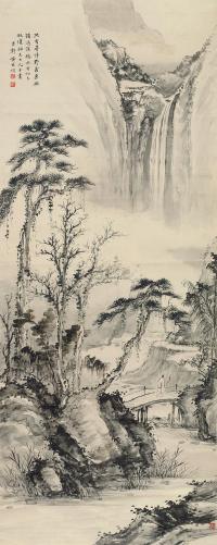 黄君璧 1923年作 寻诗野客 镜框