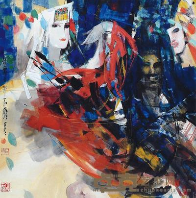 石齐 歌舞之邦 镜片 67×67cm