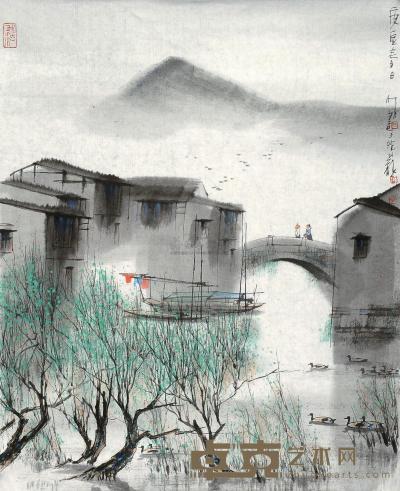 杨明义 庚辰（2000年）作 庚辰春日 镜片 59×48cm