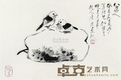 唐云 癸亥(1983年)作 花鸟 镜片 40×60cm