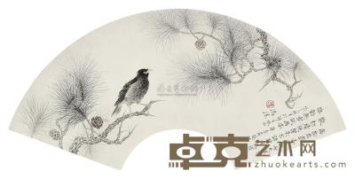 冯沫 戊子（2008年）作 高松八哥 镜片 21×59cm