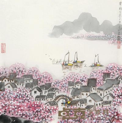 李亚新 辛卯(2011年)作 家家都在春天里 镜框 40×40cm
