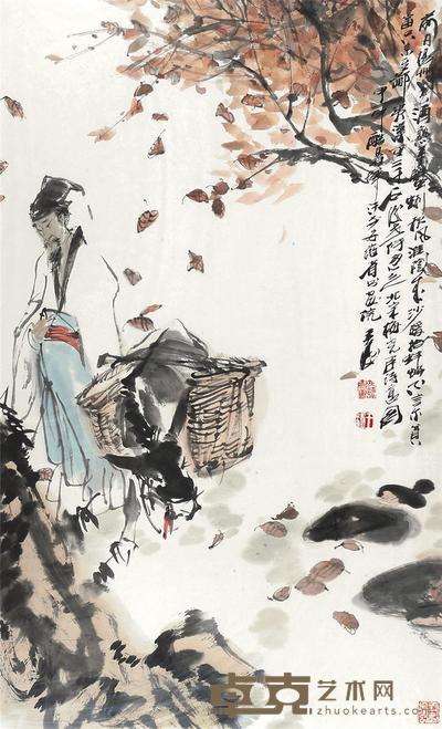 王涛 甲申(2004年)作 梅尧臣诗意图 镜框 97×60cm