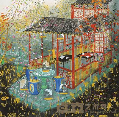 方向 甲申(2004年)作 石舫 镜片 68×68cm