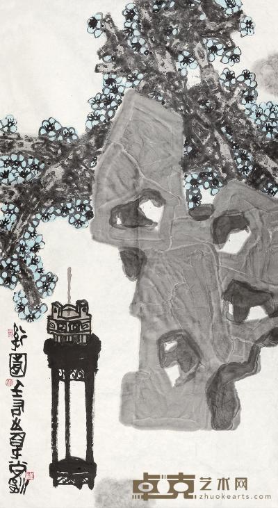 尚涛 壬辰（2012年）作 后园 镜片 180×98cm