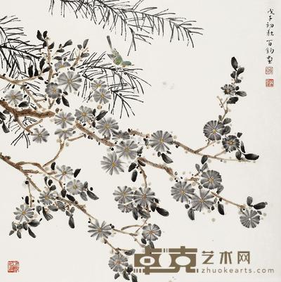 苏百钧 戊子(2008年)作 初秋 镜片 68.5×68.5cm