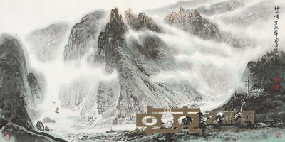 朱永成 甲申(2004年)作 神女峰 镜片 70.5×139cm