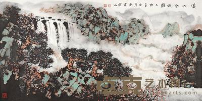 李东伟 乙酉（2005年）作 溪山春晓图 镜片 70×136cm