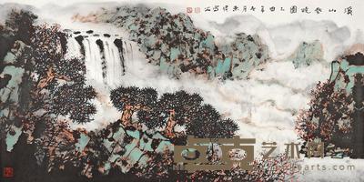 李东伟 乙酉(2005年)作 溪山春晓图 镜片 70×136cm