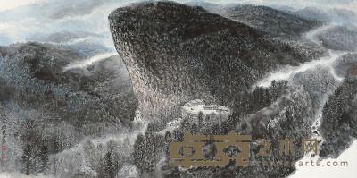 李照东 戊辰（1988年）作 山水 镜片 68×137cm