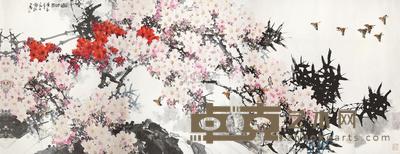招炽挺 庚辰(2000年)作 春酣 镜片 141×362cm