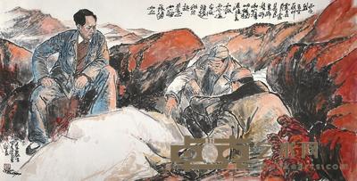 陈侗 己丑(2009年)作 决胜千里 镜片 124×248cm