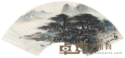 黎雄才 山水 扇面 19×57cm
