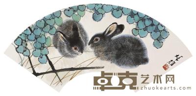方楚雄 兔语 镜片 26×56cm