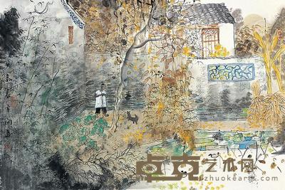 方向 丁亥(2007年)作 乡居 镜片 45.5×68.5cm